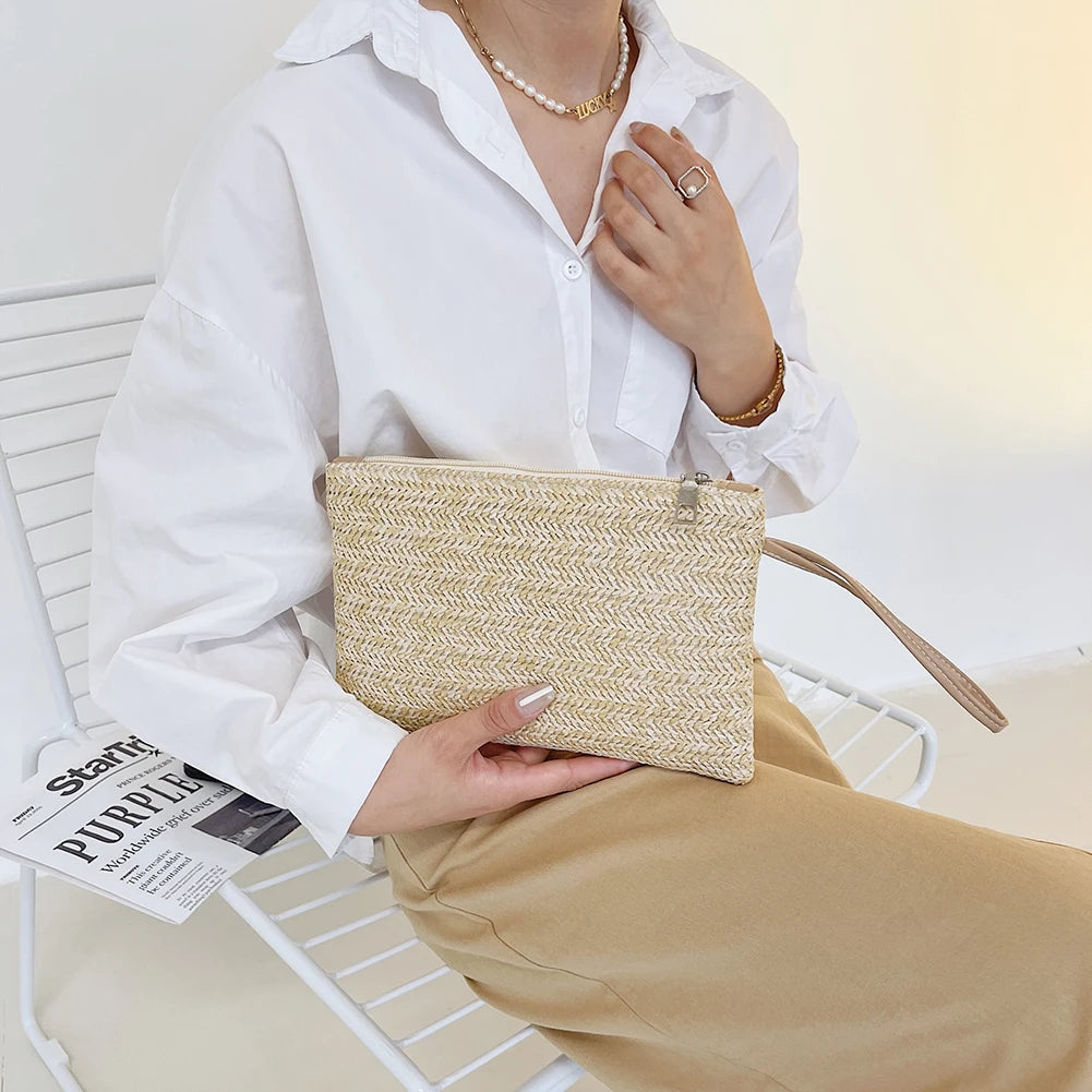 Bohemian Woven Clutch Wristlet Bag | Women's Beach Purse Peaceful Pleasures Health and Wellness