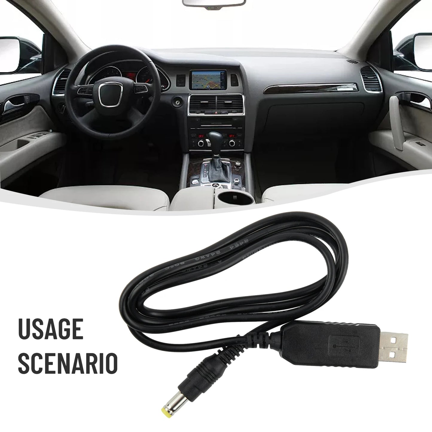 USB Charger Cable Only Car Vacuum Cleaner Charging Wire R6053 Power