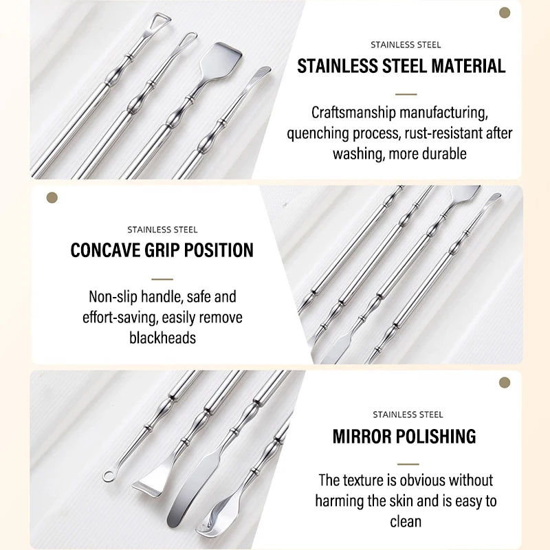 Stainless Steel Double-Head Blackhead Extractor Tool