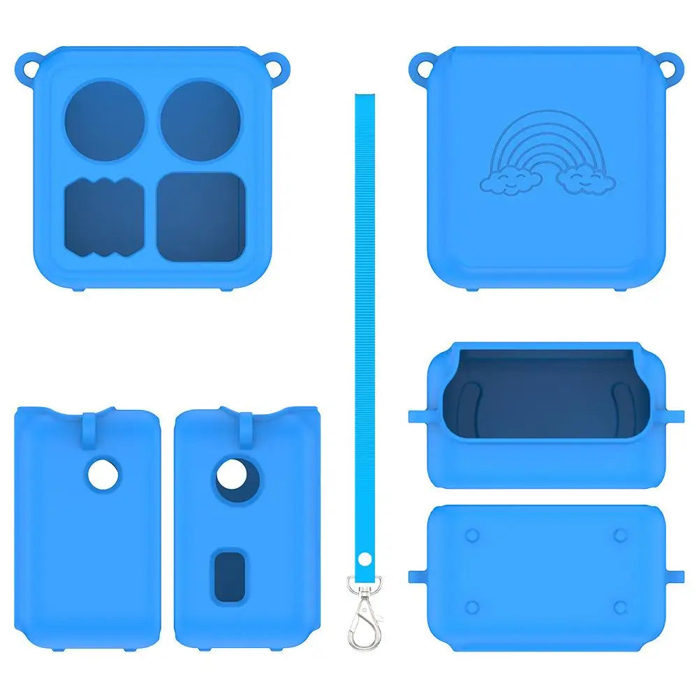 Silicone Protective Case for Yoto Mini Audio Player With Lanyard Card Slot Dustproof Shockproof Portable Storage Accessories Peaceful Pleasures Health and Wellness Blue