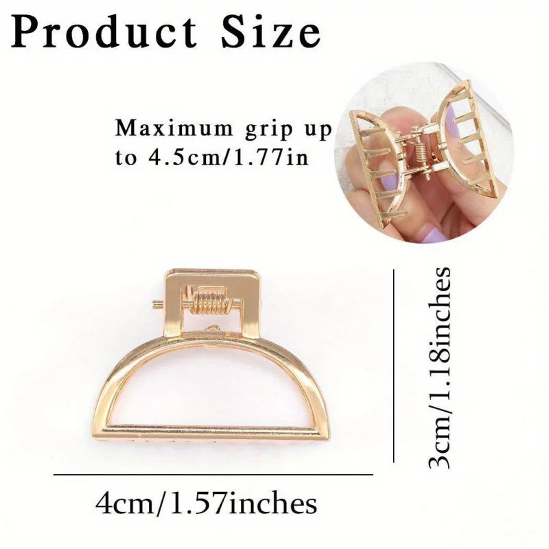 2-Pack Minimalist Golden Hair Claw Clips – Anti-Slip Peaceful Pleasures Health and Wellness