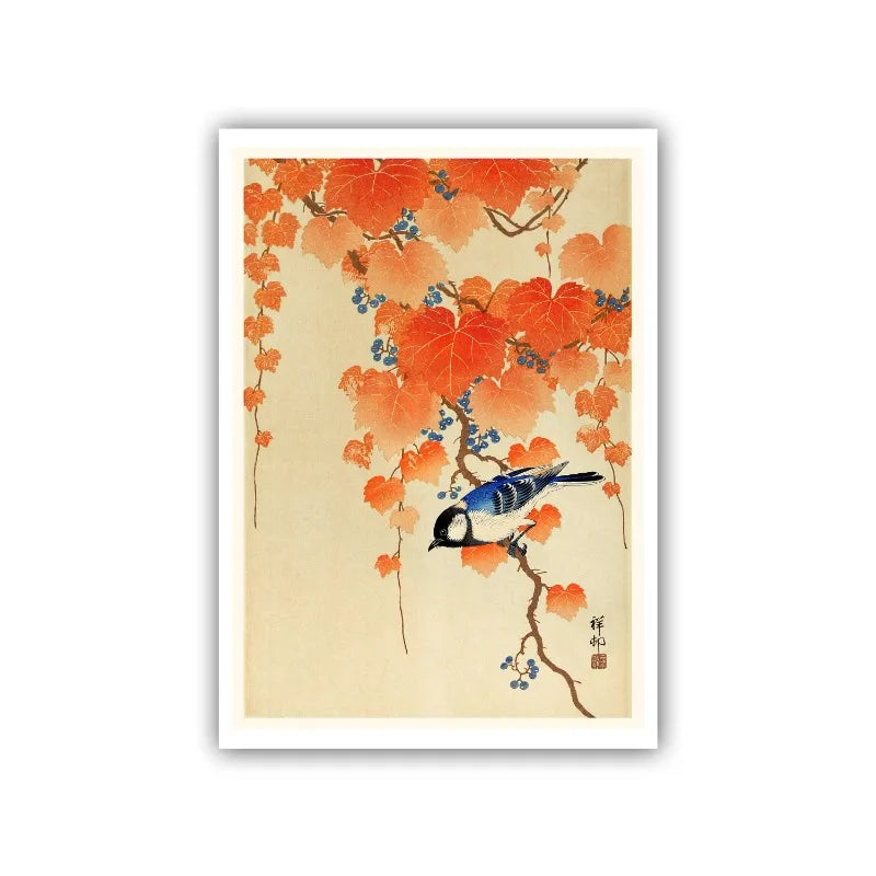 Ohara Koson Japanese Ukiyo Poster Vintage Goldfish Lotus Owl Peacock Geisha Canvas Painting Wall Art for Living Room Home Dec Peaceful Pleasures Health and Wellness 12 40x60cm Unframed