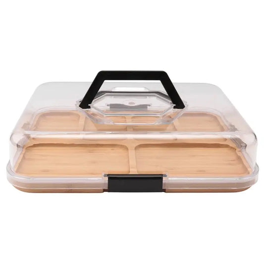 A36T-Cheese Board Charcuterie Box With Clear Lid, Travel Portable Cutting Boards For Kitchen For HOME Gift Set Peaceful Pleasures Health and Wellness As Shown