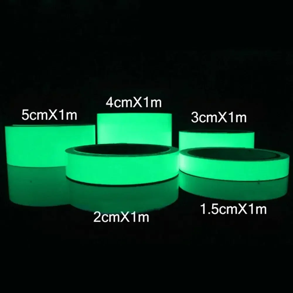 Glow Double Sided Tape Waterproof Adhesive Fluorescent Extras Strong Double-sided Adhesive Tape Fluorescence Dark Stairs Warn Peaceful Pleasures Health and Wellness green 5m 10mm