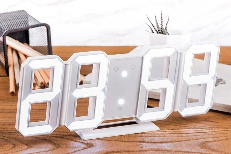 Large 3D LED Digital Wall Clock | Calendar & Temperature