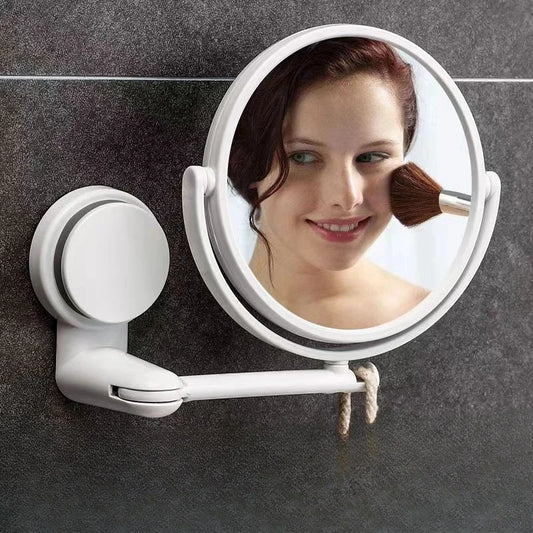 Double-Sided Folding Arm Suction Bathroom Makeup Mirror 6" Suction Bathroom Mirror Peaceful Pleasures Health and Wellness