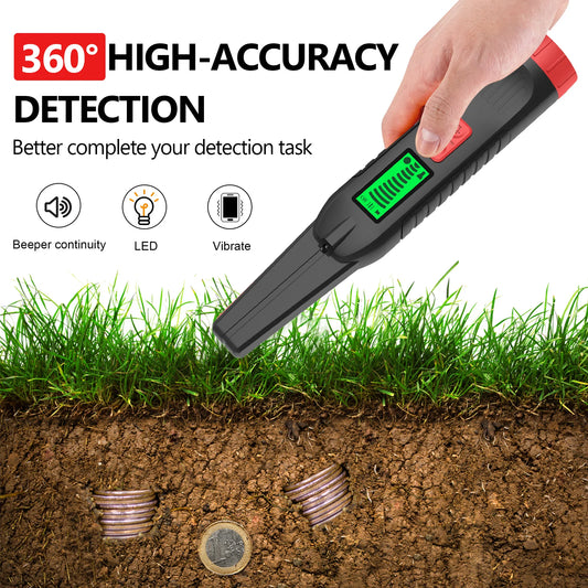 Professional Metal Detector with 360° Scan, Built-in Flashlight & LCD Display High Sensitivity Detector For Beach/Field Hunting Peaceful Pleasures Health and Wellness