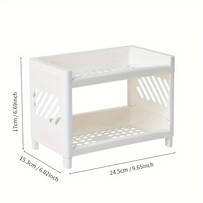 Double Layer Desk Organizer | Space-Saving PP Stationery Rack
