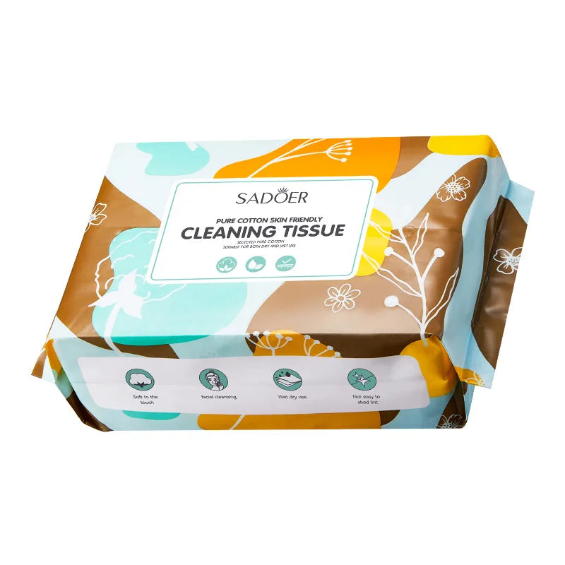 50-Ply Cotton Face Wipes – Makeup Remover & Facial Cleansing