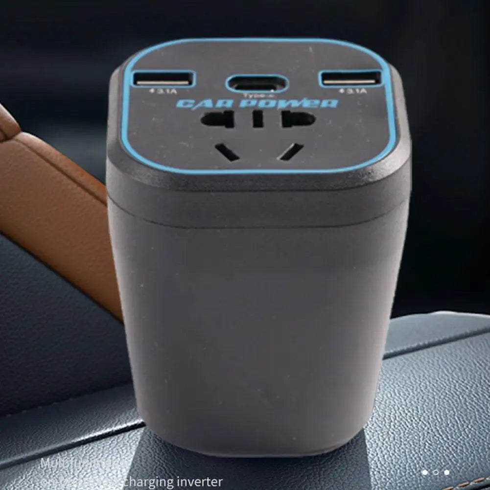 200W Car Power Inverter 12V/24V to 110–220V with USB-C Fast Charge