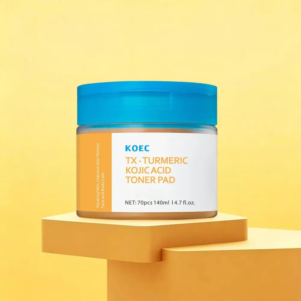 Turmeric & Kojic Acid Toner Pads – 70 Pc Brightening Exfoliant