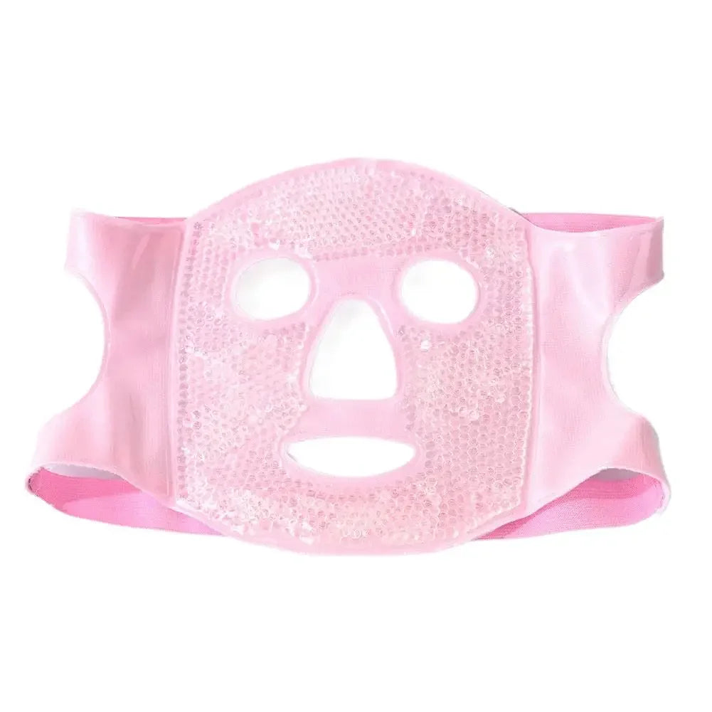 Ice Cold and Hot Heat Full Face Eye Mask New SPA Gel Beads Compress For Dark Circles Puffiness For Women Man Skin Care Tools Peaceful Pleasures Health and Wellness Pink