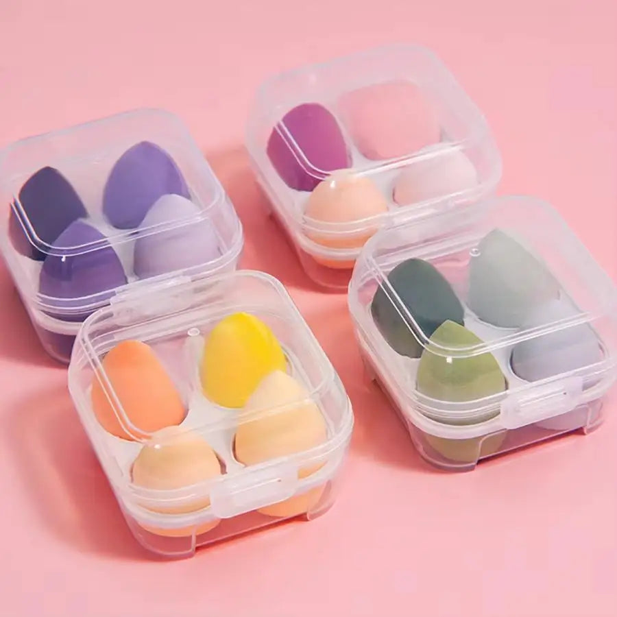 4-Piece Makeup Sponge Beauty Egg Set with Storage Case