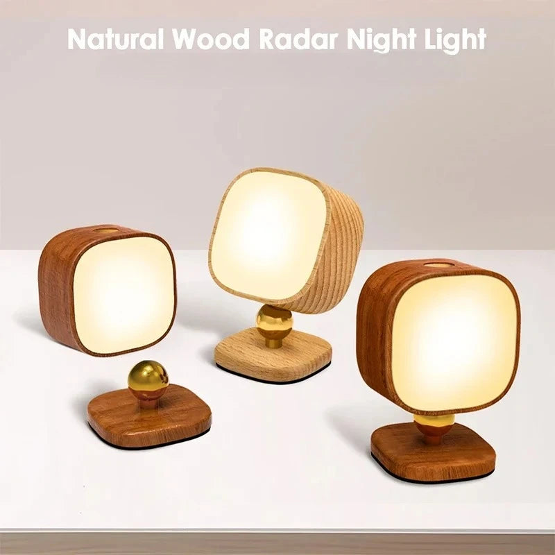 RTONTR Magnetic Wireless Charging Wood Wall Lamp | Touch Night Light