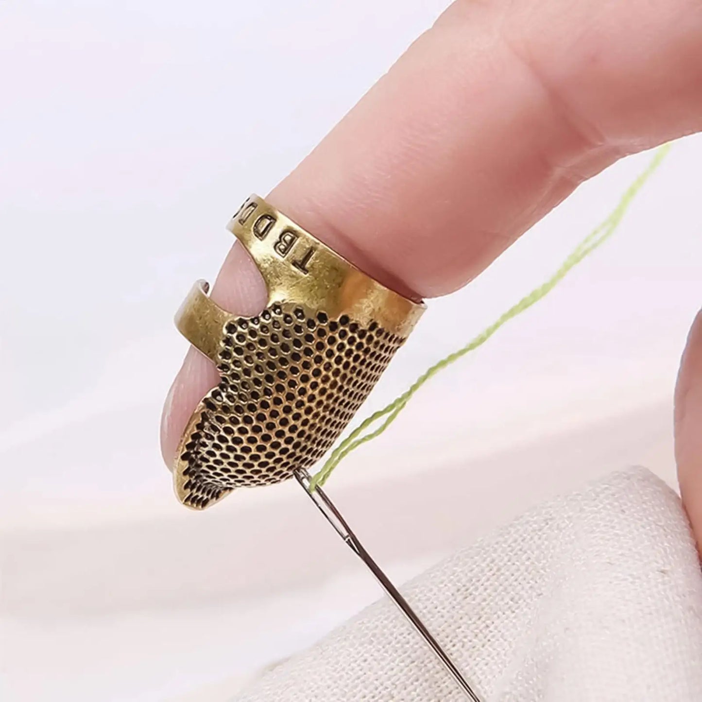2-Pack Adjustable Metal Sewing Thimbles – Embroidery & Quilting