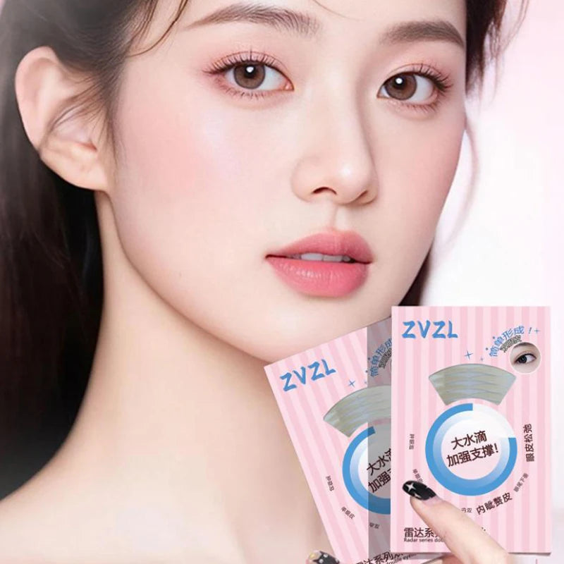 256 Patches Double Eyelid Tape Beige Self-Adhesive Eye Makeup Stickers Transparent Invisible Double Eyelid Tape Big Eyes Makeup Peaceful Pleasures Health and Wellness