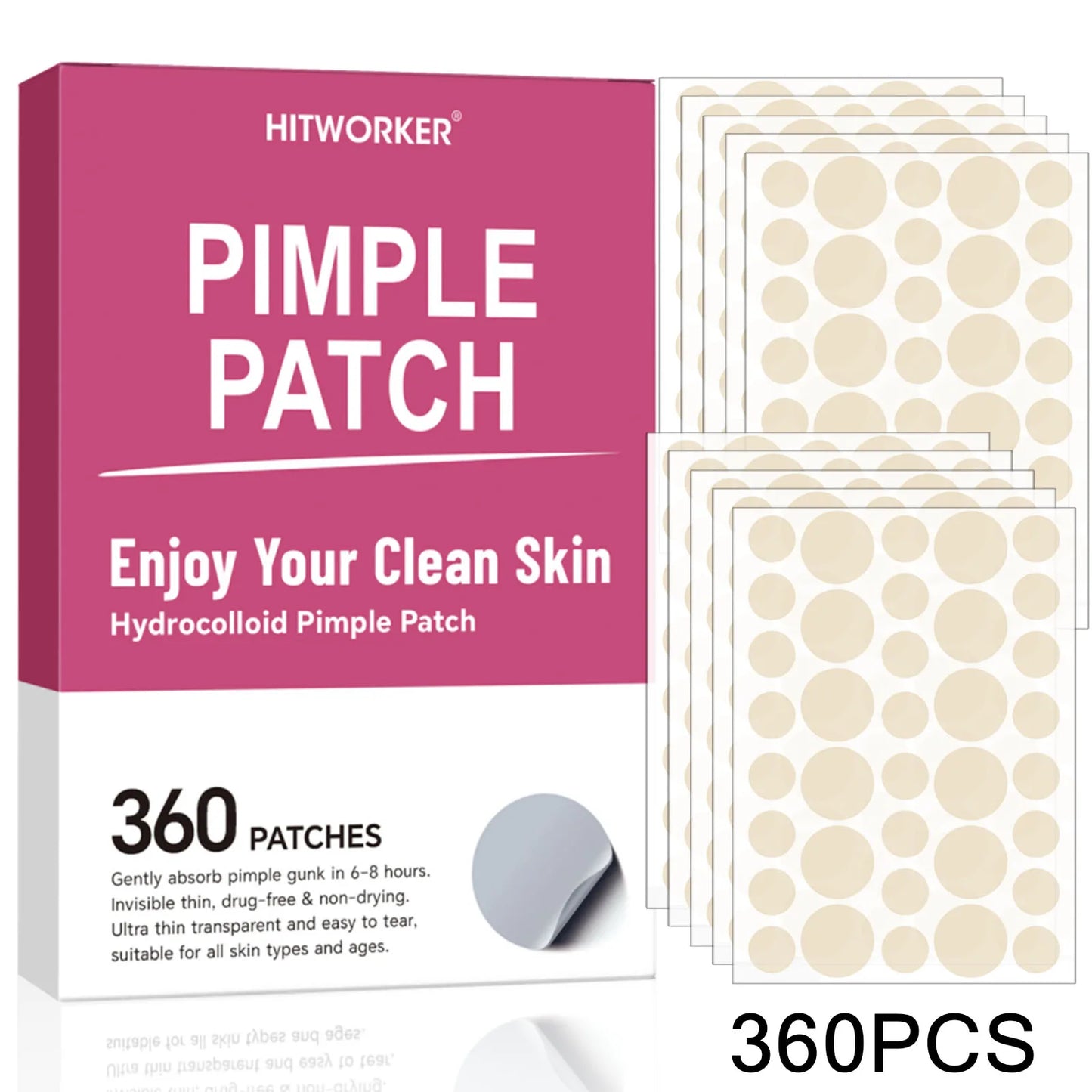 Invisible Waterproof Hydrocolloid Acne Patches – All Skin Types