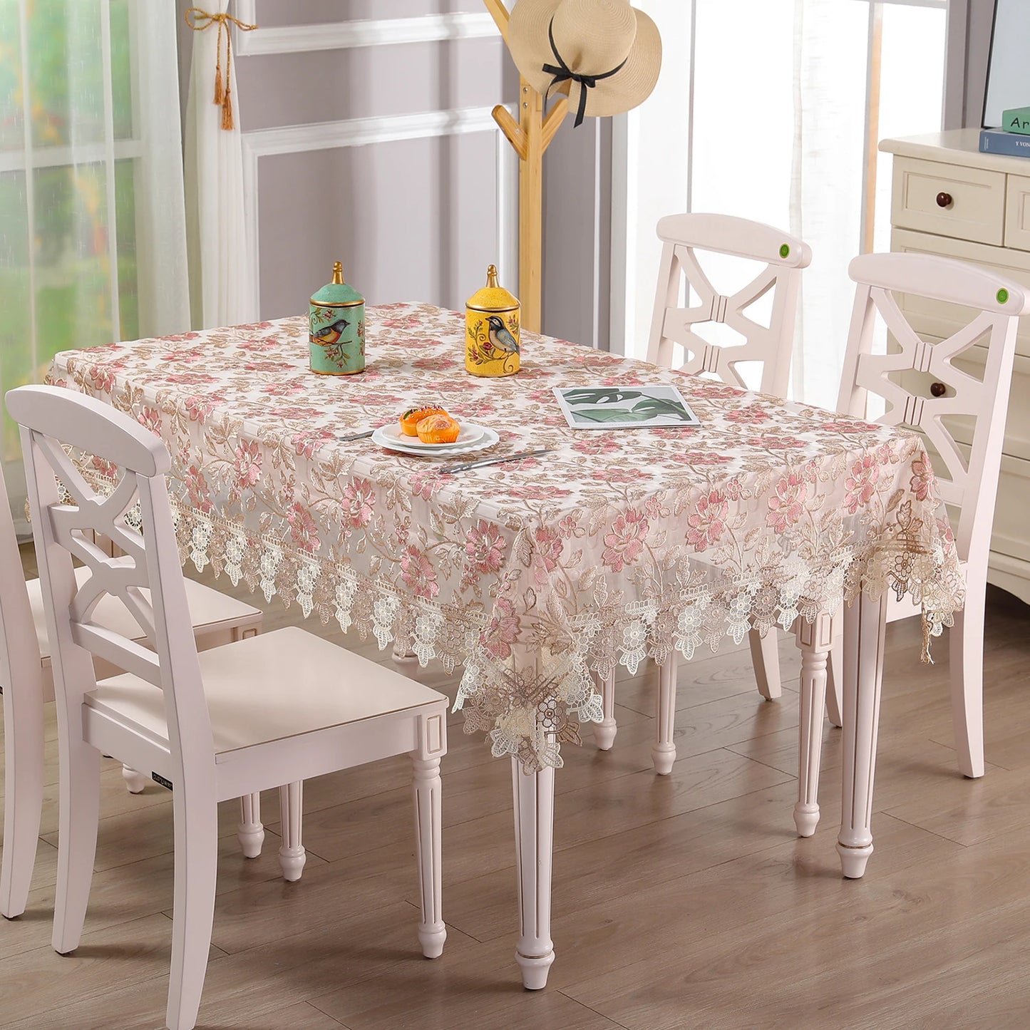 Battilo Luxury Embroidered Lace Tablecloth | Dining & Wedding