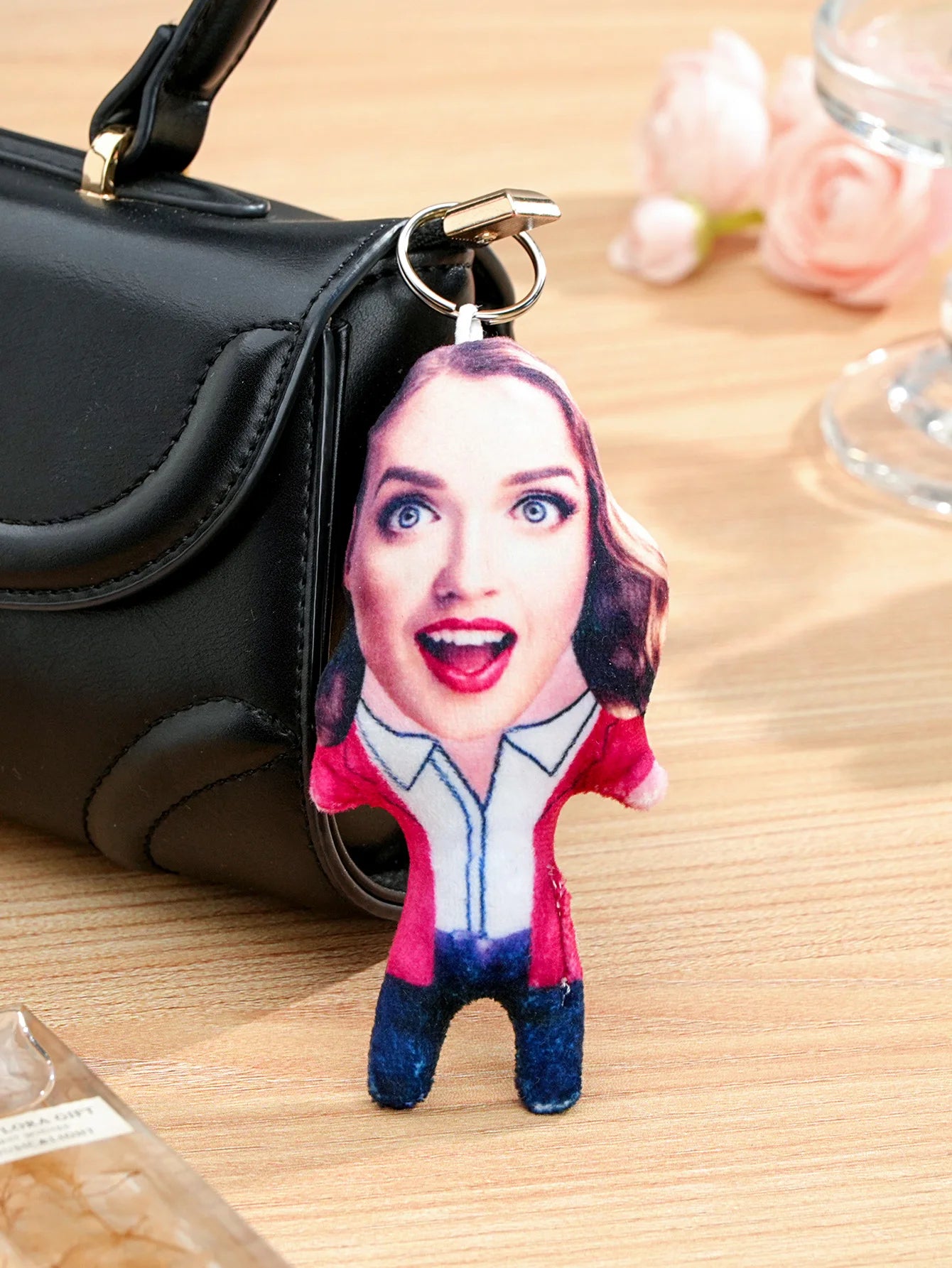 1pc Custom Face Pillow Keychain Funny Ugly Plush Keychain Custom Photo Keyring Gift For Friends Family Boyfriend Girlfriend Peaceful Pleasures Health and Wellness
