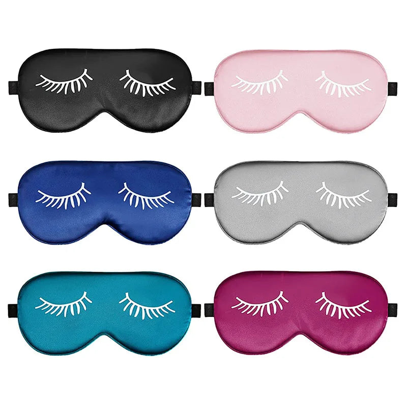 Cartoon Eyelash Silk Sleep Mask – Light Blocking Eye Cover