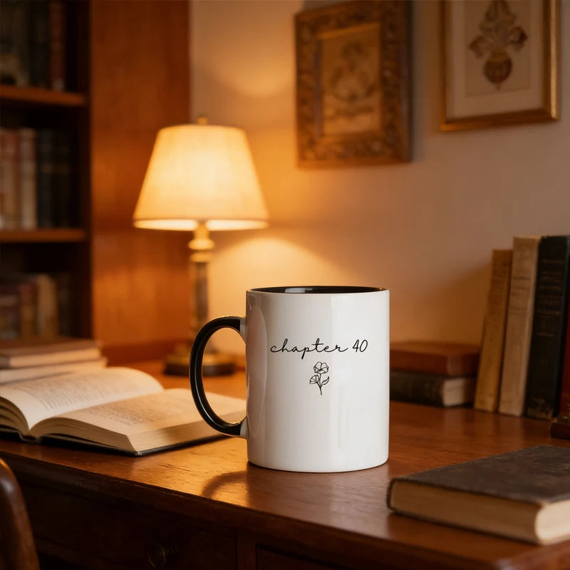 Chapter 40 Ceramic Coffee Mug | 40th Birthday Gift for Her & Him Ceramic Coffee Mug Peaceful Pleasures Health and Wellness
