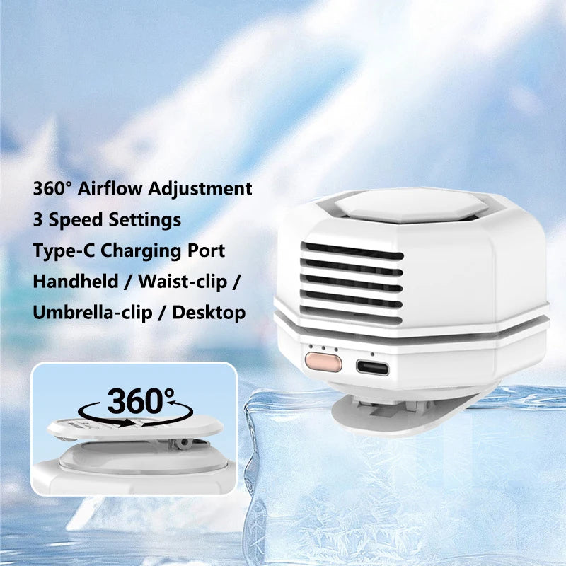 Lenovo Clip Fan Mini Portable Strong Cold Wind Desktop 60 Blade 360 ° Adjustment of Wind Multifunctional Fan For Women Men Peaceful Pleasures Health and Wellness White-Regular