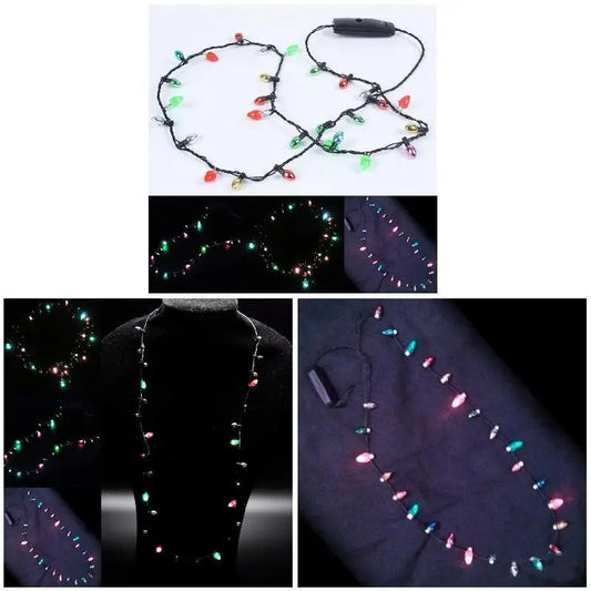 LED Flashing Christmas Light Necklace | 8 Bulbs, 3 Modes LED Party Necklace Oasis Select Default Title