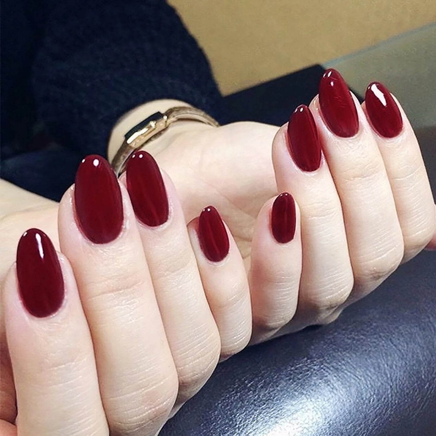 24pcs Long Pointed Red Press On Nails | Full Cover Stiletto Tips