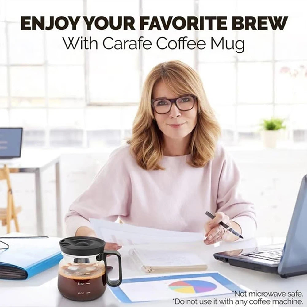 Coffee Pots Shaped Coffee Mug Large Capacity Unique Glass Coffee Pots Mug Office Present for Coffee Lovers Drinks Mug for Office Peaceful Pleasures Health and Wellness