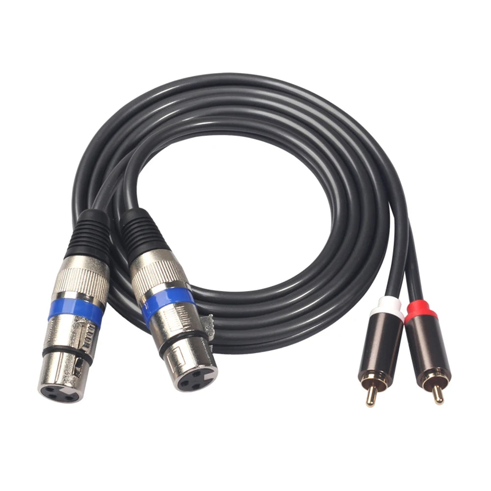 1/2PCS 2RCA To 2XLR Cable Dual XLR Female To Dual RCA Male Audio Cable for Microphone Mixer Amplifier DVD Speaker Microphone ﻿ Peaceful Pleasures Health and Wellness 1PCS