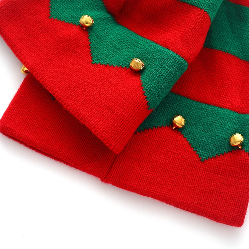 Christmas Hat with Bell For Parent-Child, Winter Warm Knited Beanie for Marry Christmas New Year Xmas Party Festive Ornament cap Peaceful Pleasures Health and Wellness
