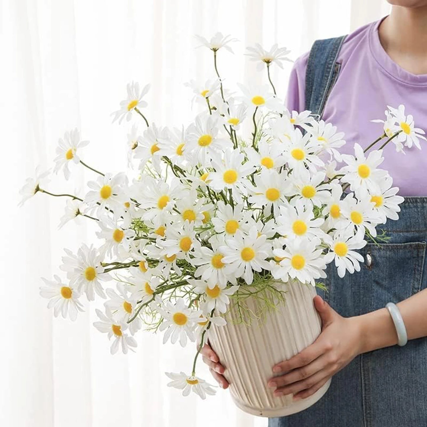 Silk Daisy Chrysanthemum Artificial Flower Bouquet – 1 or 3 Pcs