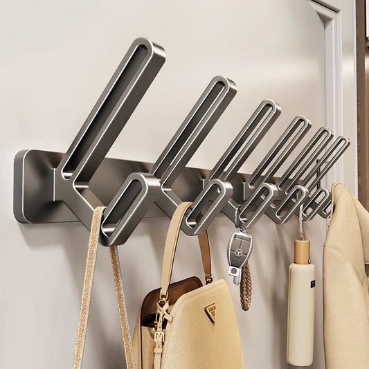 YUNJIEYA 6-Hook Aluminum Wall Hook | Robe & Door Hanger Wall Hook Rail Peaceful Pleasures Health and Wellness
