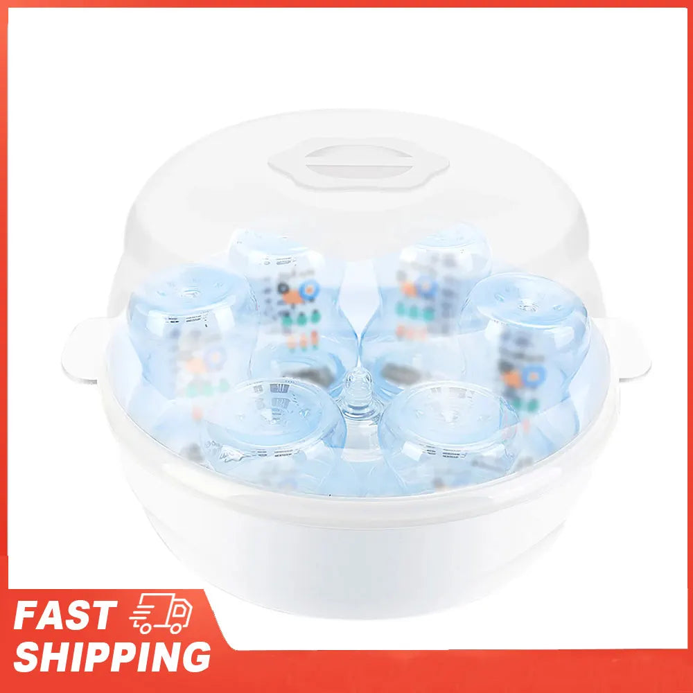6 Baby Bottles Pacifiers Cups Disinfect 2-6 Minutes Microwave Bottle