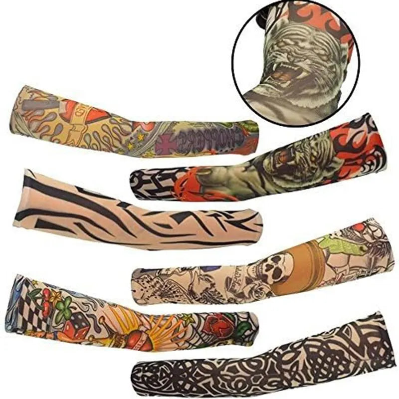 Tattood Sleeve With Floral Arm Tattoo Seamless Outdoor Cycling Tattoo And Sun Protection Sleeve 1pc Tattoo Sleeve Sleeve Sunscre Peaceful Pleasures Health and Wellness
