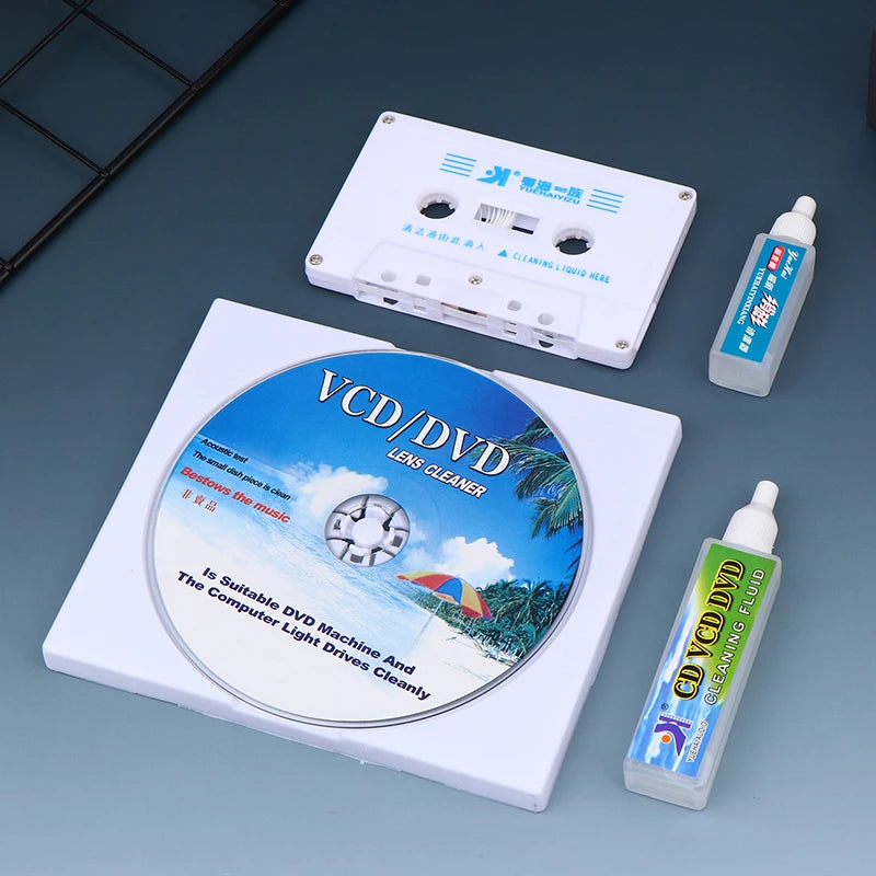 CD DVD Lens & Cassette Tape Head Cleaner Demagnetizer Kit