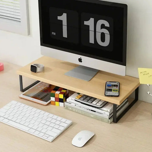 Computer Monitor Elevated Monitor Base Home Office Storage Rack Computer Desktop Creative Storage Rack Office Storage Supplies Peaceful Pleasures Health and Wellness