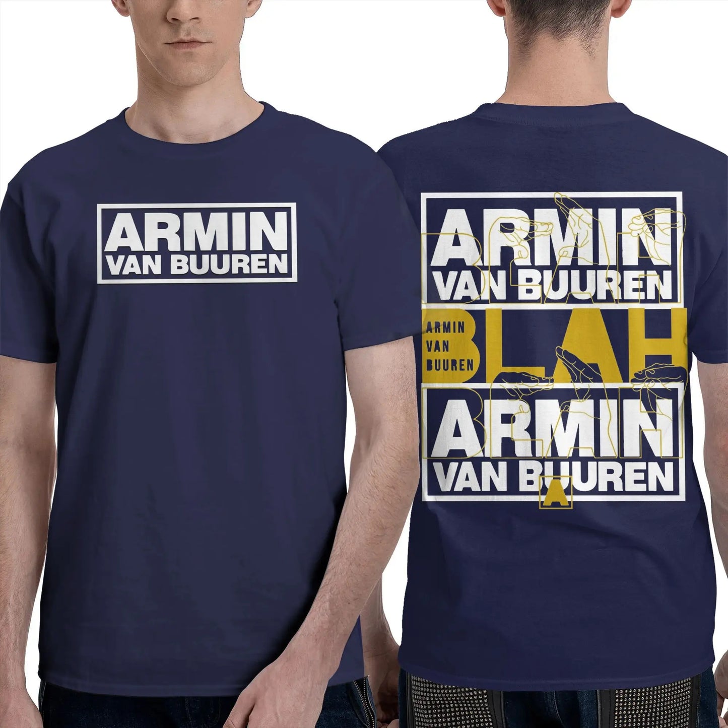 Armin Buuren Men's T Shirts Music Unique Tees Short Sleeve O Neck T-Shirt Cotton Plus Size Tops Peaceful Pleasures Health and Wellness Navy Blue M