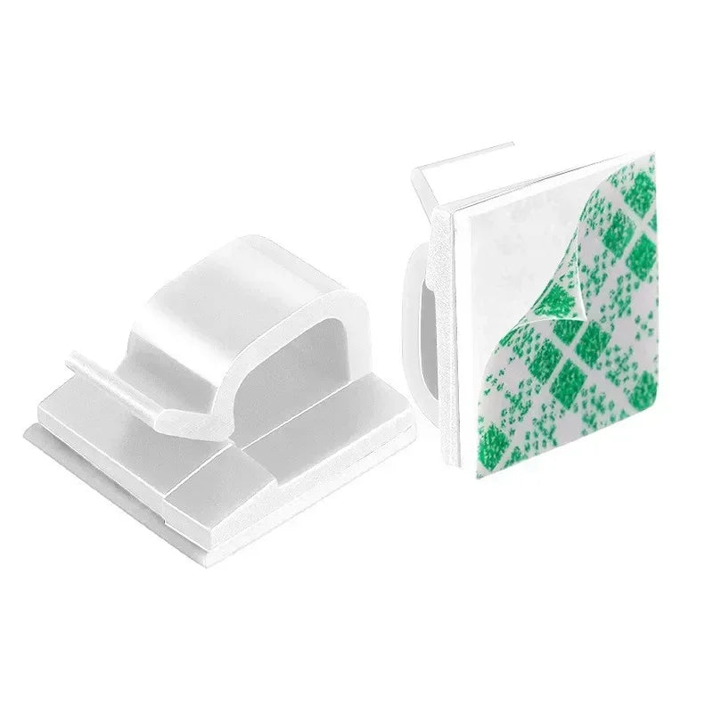 Self-Adhesive Cable Organizer Clips | Wire Management 1/10/30pk Cable Management Clips Peaceful Pleasures Health and Wellness White-1PCS