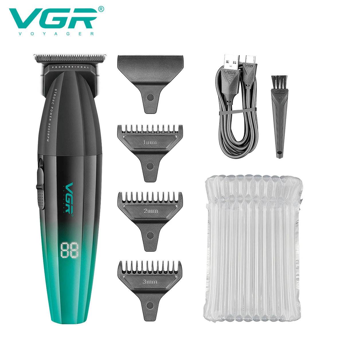 VGR Professional Electric Scissor 9000 RPM High end Hair Clipper Gradient Color Metal Body Carving Home Hair Trimmer V-906 Peaceful Pleasures Health and Wellness USB 1