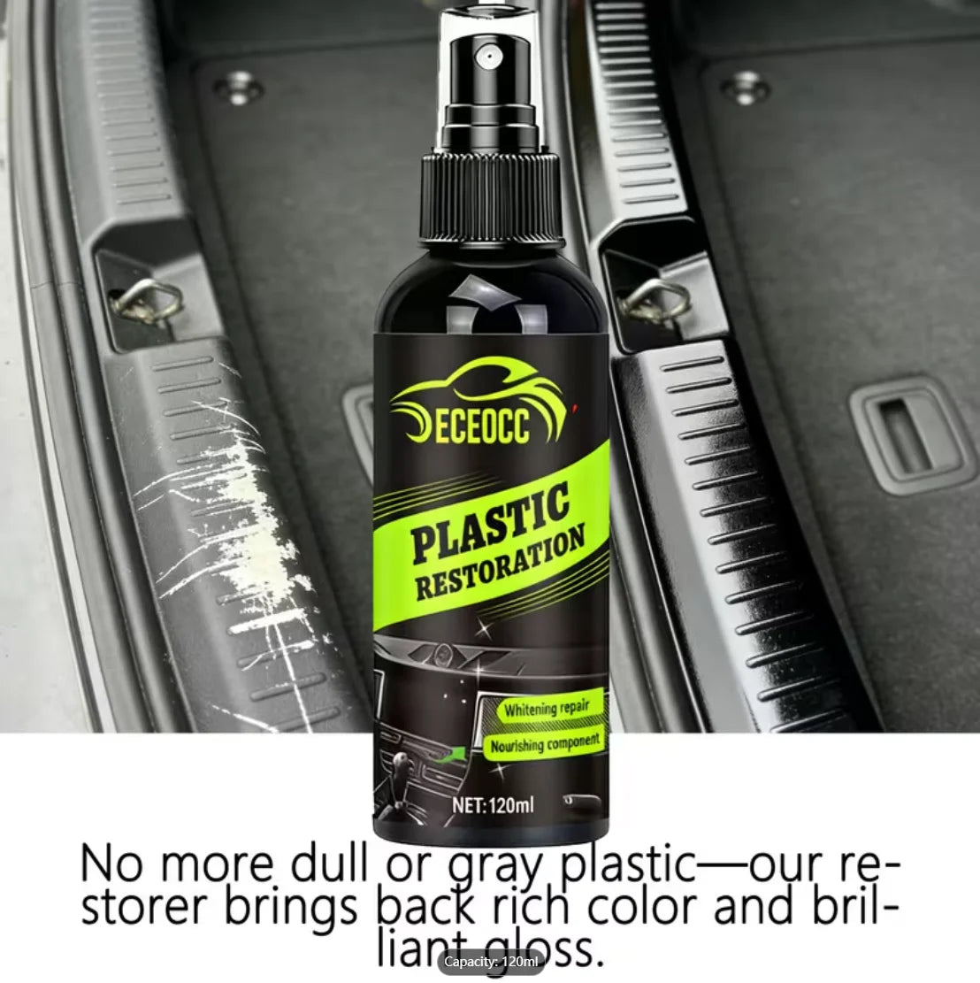 Auto Plastic, Leather & Tire Restoration Spray | Long-Lasting Shine