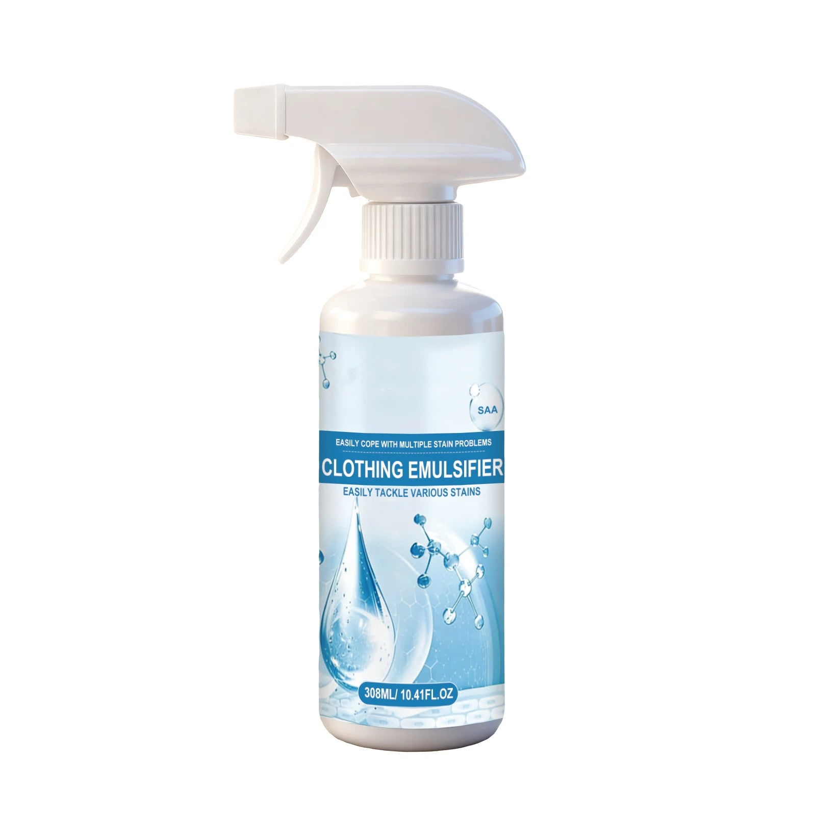 Clothing Emulsifier Stain Remover Spray for Oil, Grease, Food & Blood Stains Removal Preserves Colors and Freshens Clothes Peaceful Pleasures Health and Wellness 308ml