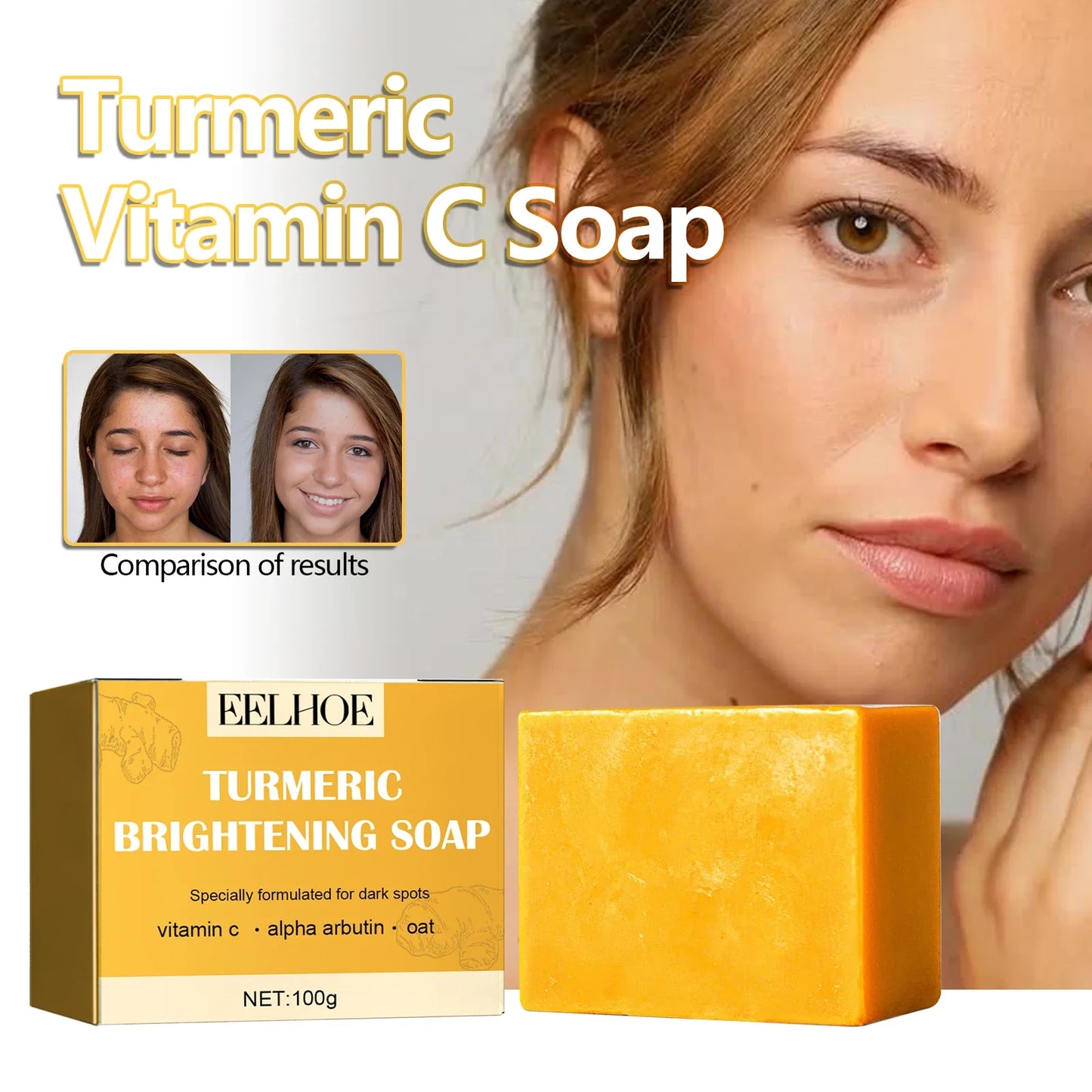 Eelhoe Turmeric Face Soap – Brighten Skin & Fade Dark Spots