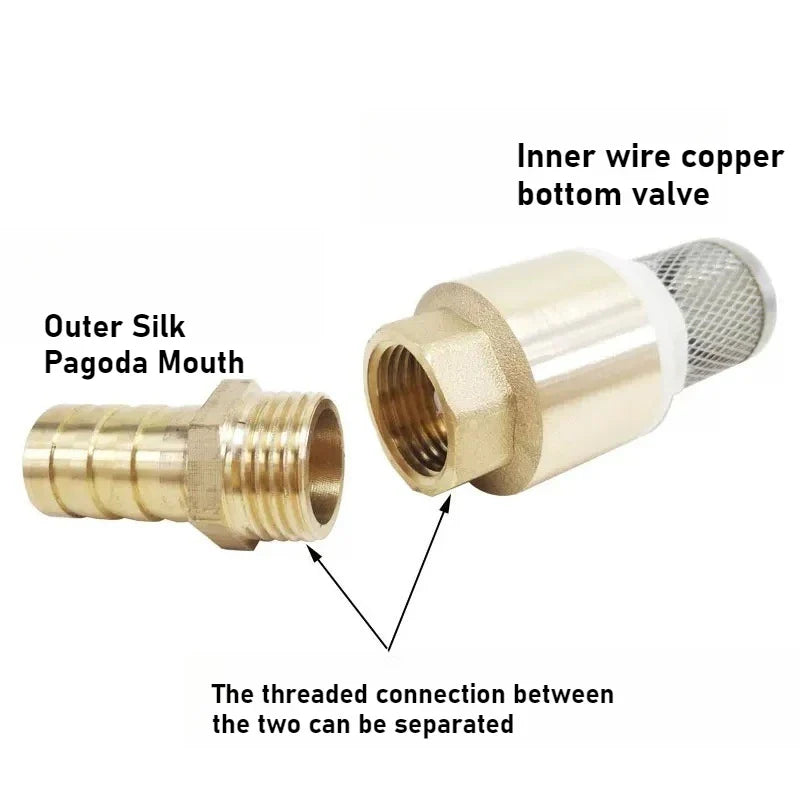 Copper Bottom Valve Filter Screen Anti-Backflow Check Valve
