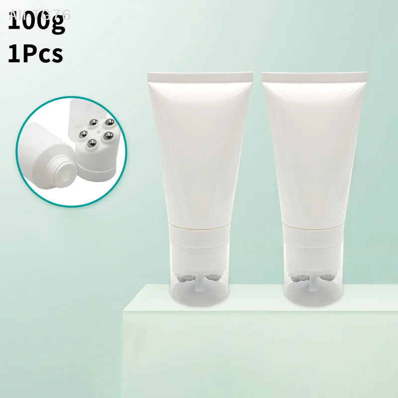 100g Lotion Tube with Steel Ball Massage Cap | Refillable