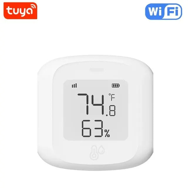 HOMEFISH Smart WiFi/Zigbee Temperature and Humidity Sensor Hygrometer Thermometer with LCD Display Support Alexa Google Home Peaceful Pleasures Health and Wellness WIFI 1PCS