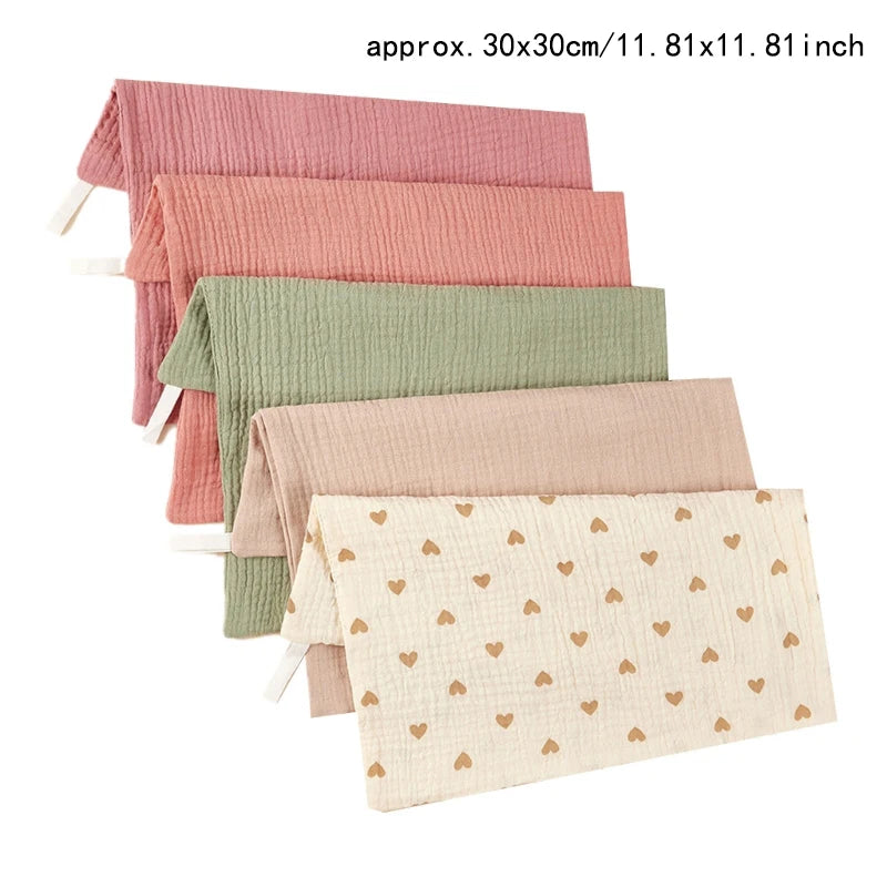 5-Pack Baby Cotton Gauze Washcloths – Soft Burp & Bath Towel