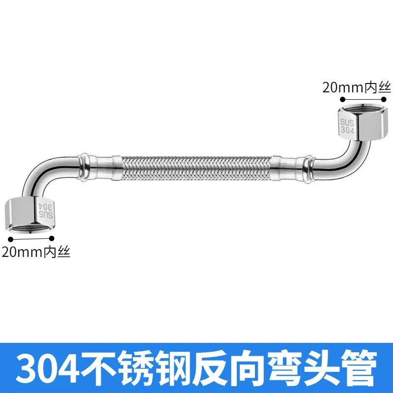 Stainless Steel Braided Flexible Hose 90° Elbow Water Inlet Pipe