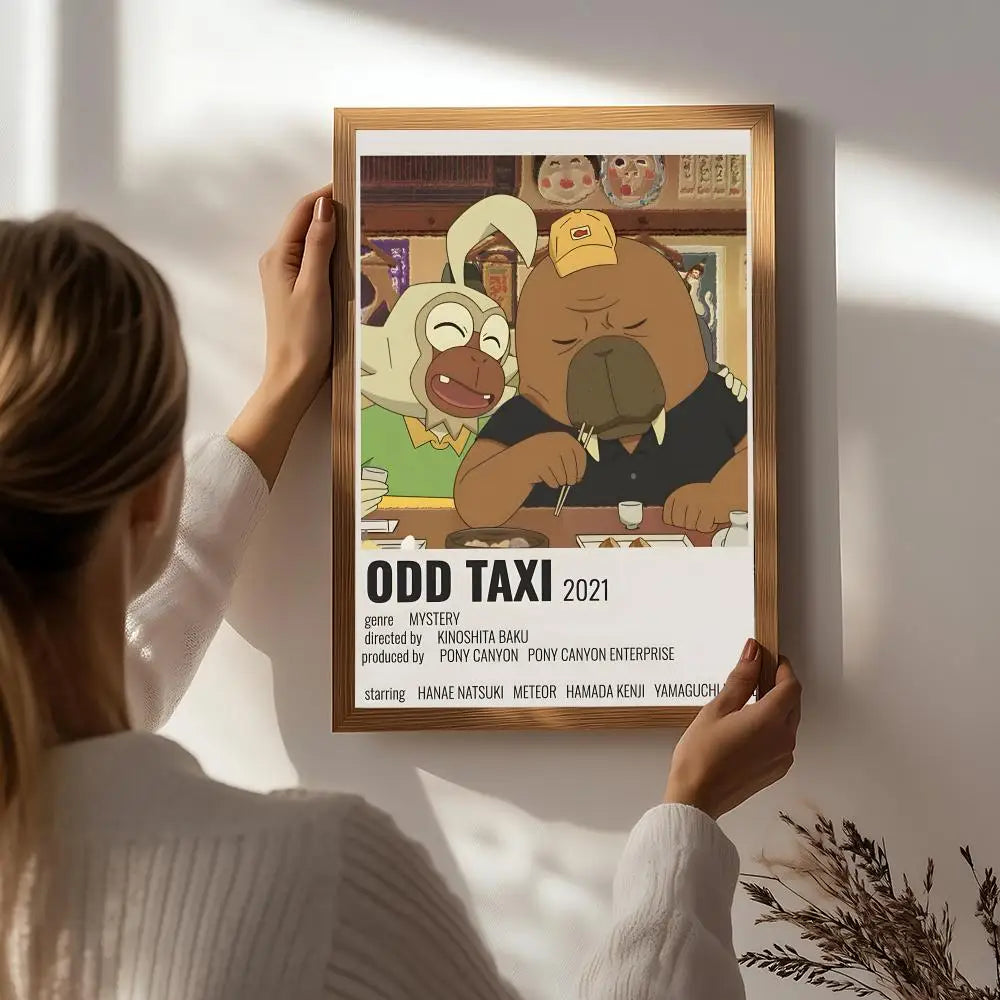 Anime O-Odd Taxi Poster HD Self Adhesive Waterproof Wall Art Ideal for Home Office Dorm Bedroom Great Gift Peaceful Pleasures Health and Wellness White5 21X30cmNoframe