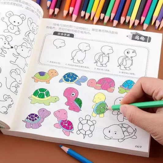 Kids Simple Drawing Coloring Book 10000 Easy Step-by-step Doodle Peaceful Pleasures Health and Wellness